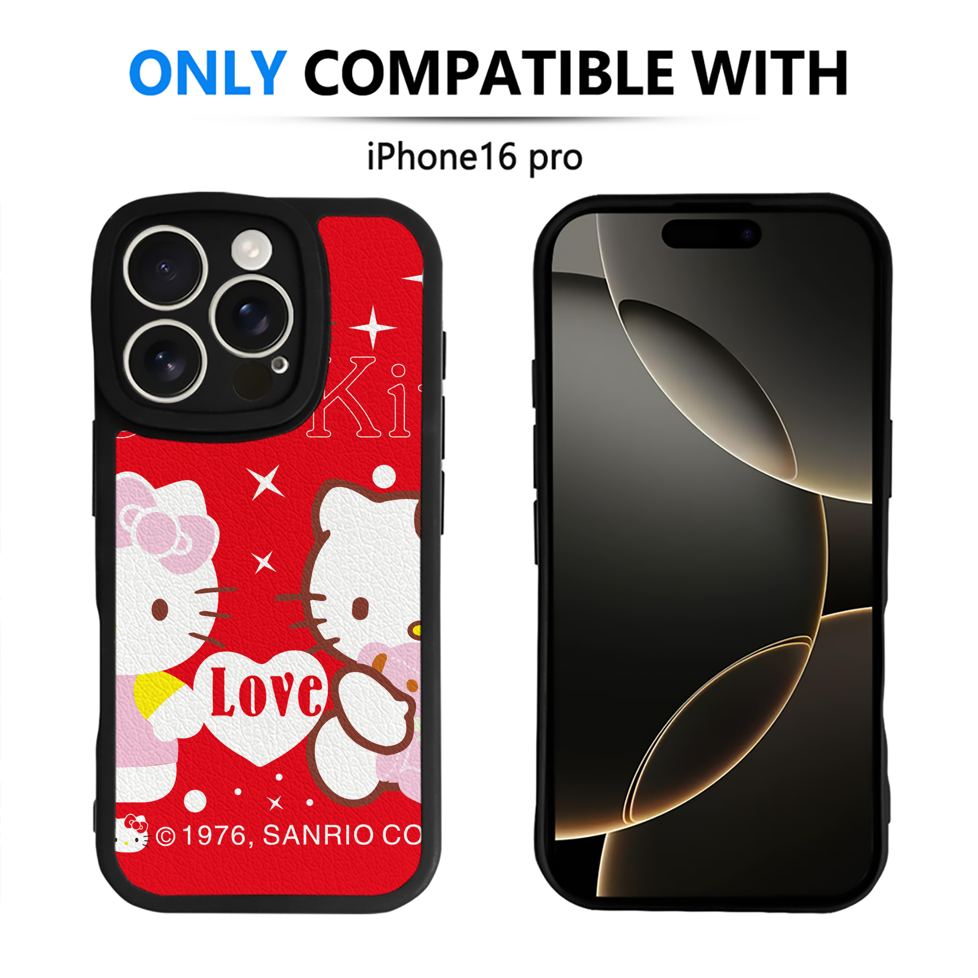 （画像用） Hello Kitty ハローキティ 【iPhone 16シリーズ対応】シリコンスマホケース（レザー調） 材質：シリコン